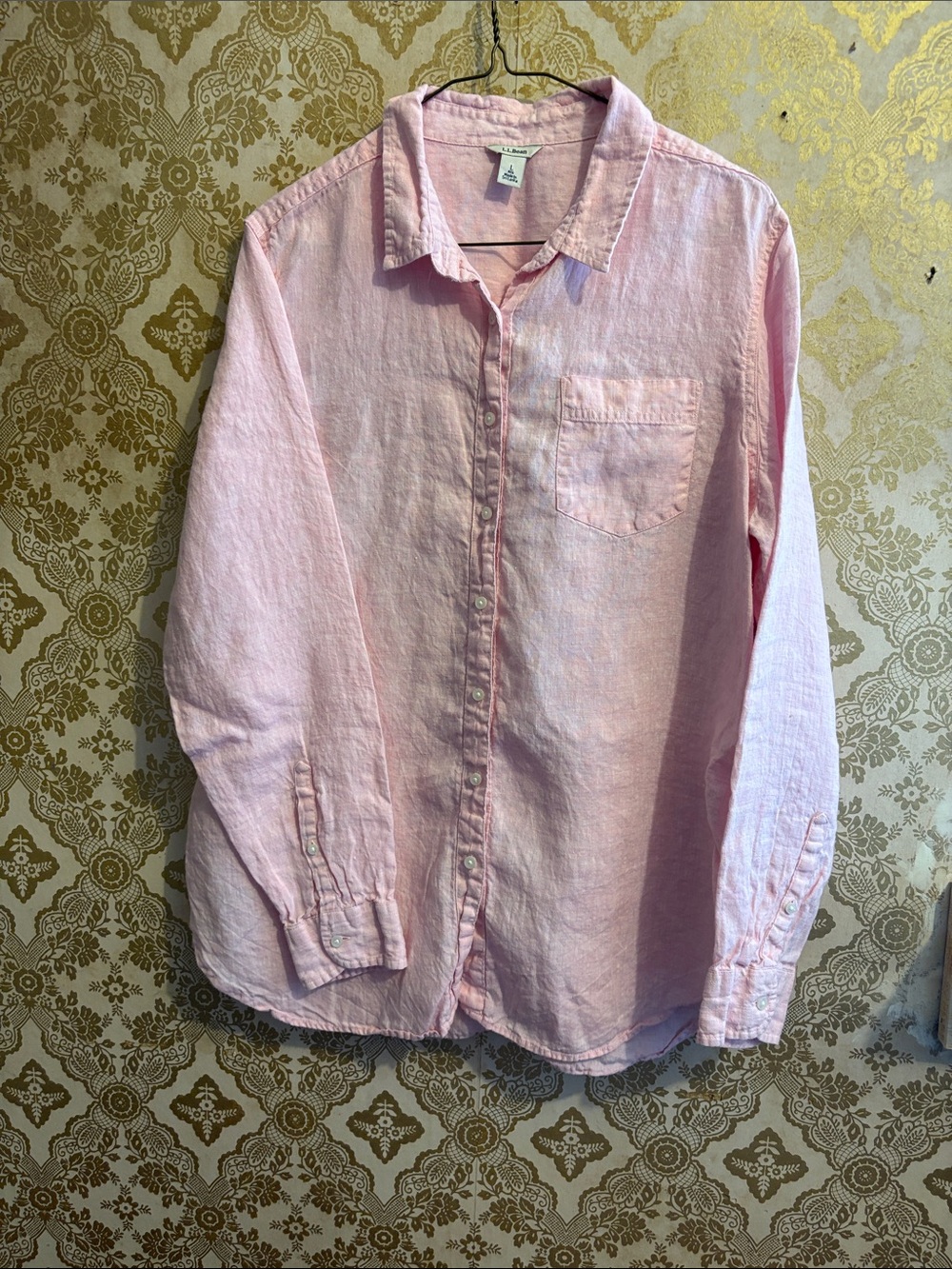 L.L. Bean Pink Linen Shirt